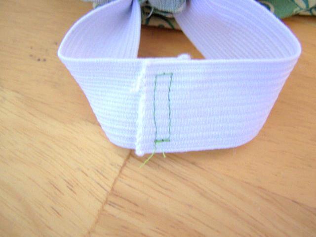 Cut a piece of 1 elastic the same measurement as child s waist.