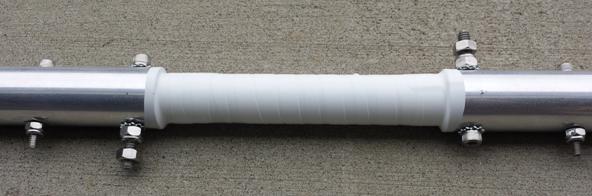 7) Wrap the provided silicone tape over the exposed section of the fiberglass rod (this tape has no adhesive, so