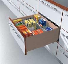 ORGA-LINE for deep drawers Application Description Deep drawer organization for TANDEM 21" wood drawers Cut to size cross dividers to fit drawers with an interior width of up to 1139 (44-5/8")