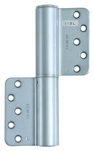 D&E Auto-hinge September 2007 D&E Auto-hinge 100 series. The 100 series is a door closer built into a pair of hinges.