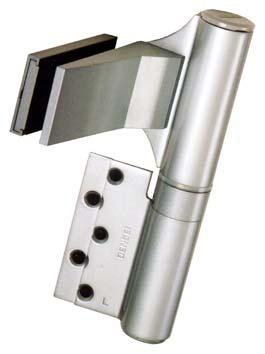 D&E Auto-hinge September 2007 D&E Auto-hinge NK153 series. The D&E NK153 series is a door closer built into either a pair or set of hinges. There are two door weight configurations.