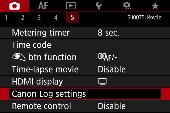 Canon Log is a gamma characteristics for post-production.