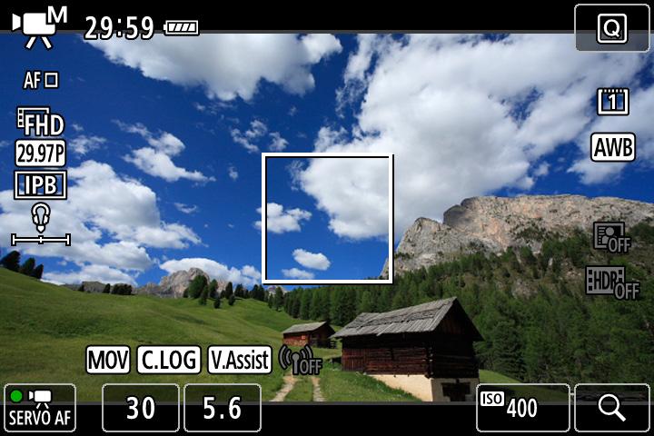 Movie Shooting Information Display Canon Log View Assist When [Peripheral illumin.] under [z1: Lens aberration correction] is set to [Enable], C.