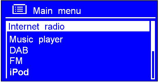 Highlight < Wired >, then press SELECT to confirm. 6. Highlight < DHCP enable >, press SELECT to confirm. The LAN setting is setup! Step 2 Enter Internet Radio mode 1.