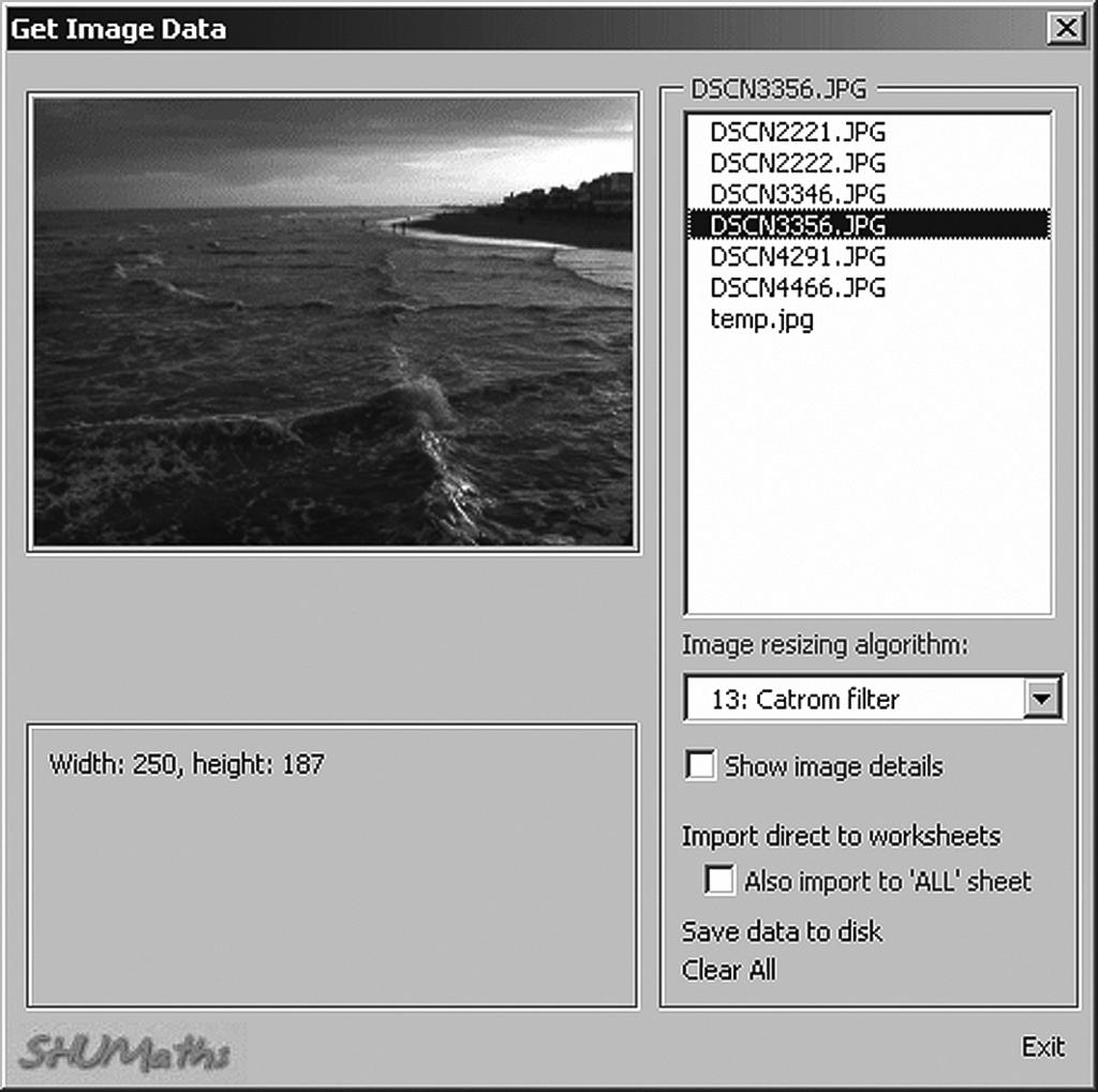 Prior to Excel 2007, only 256 columns were available in a worksheet, so the add-in needed to reduce the size of each image so that the image width is no greater than this.