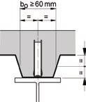 rows of connectors Minimum width of deck rib Contact