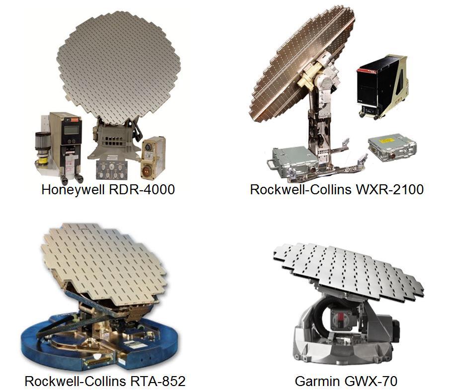 Picture, Illustration Investigated avionic X-band weather radar sensors available on the market.