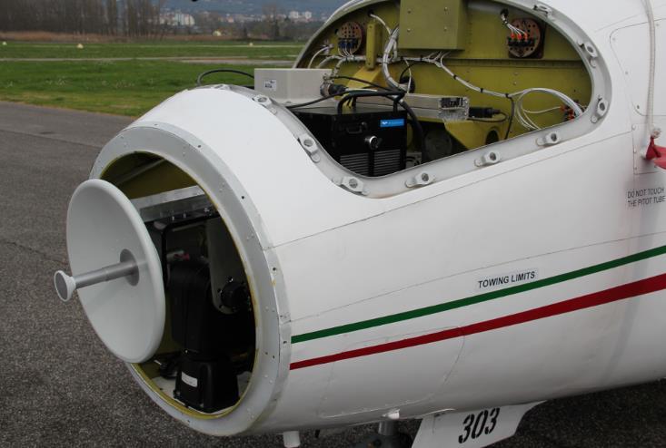 nose; avionics instrumentation monitored during RFI tests for