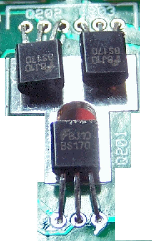 21 k red-red-brownbrown-brown Resistor 1% 1 FlatV [ ] D200-2 1N4003 Diode 1 FlatV FET Transistor/Heatsink Stack Transistors Q201, Q202 and Q203 are mounted with their flat side facing upward so that