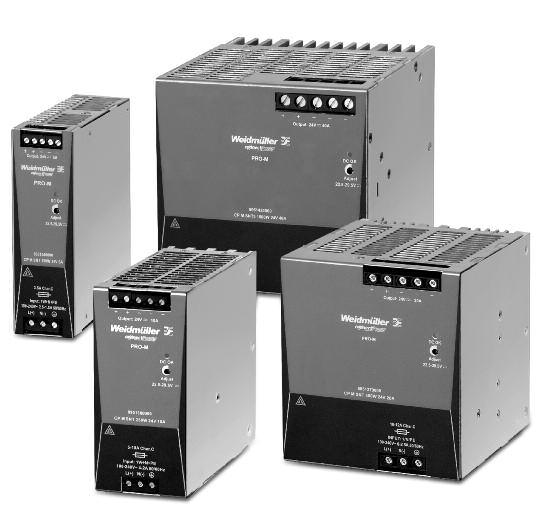 Datasheet PRO-M Series Power Supplies N E W These compact and efficient power supplies are optimized for machinery, with features that include overload resistance and high performance reserves.
