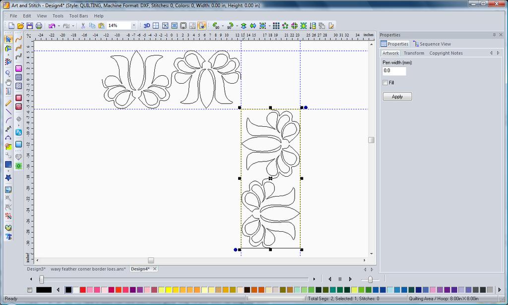 Creating L corners from border designs - Using a part of the border Using Guidelines For this example I am using the Tulips border from the custom shapes library.