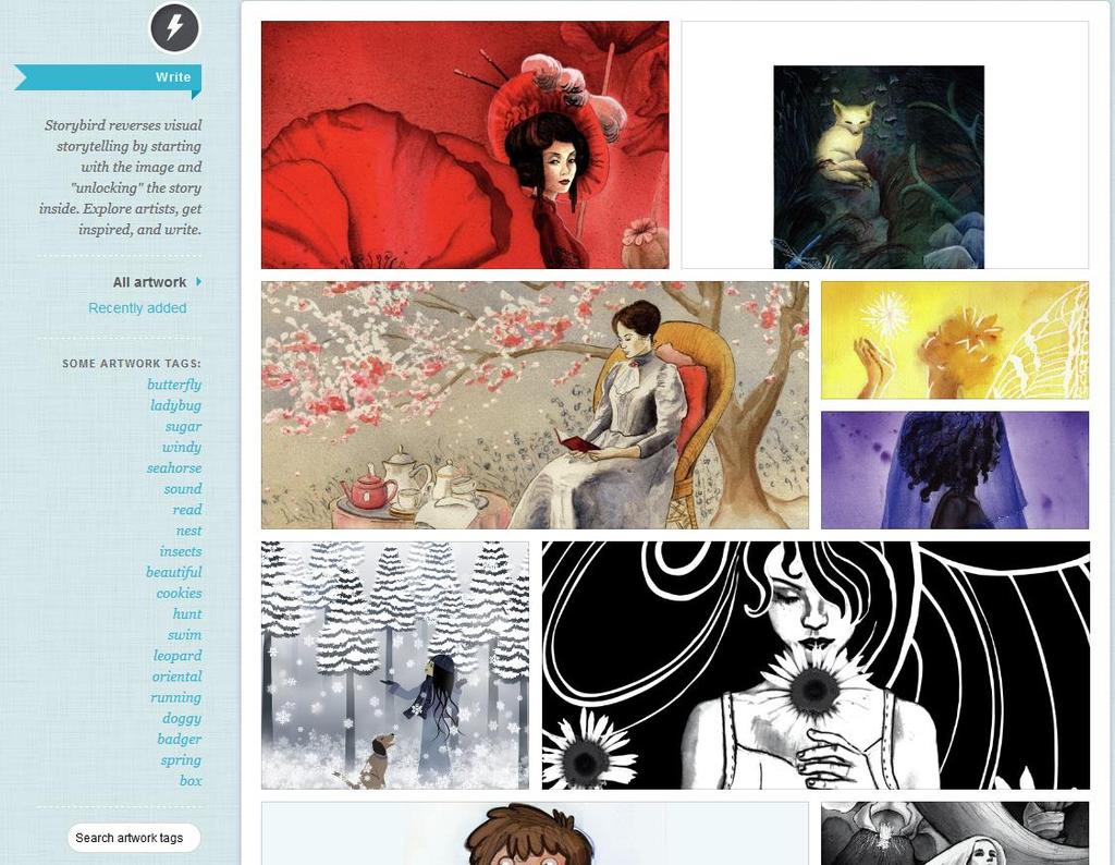 5) Select the artwork you would like to use in your story, there are a few different ways to do this: i) search for specific terms using the Search Bar (located towards the bottom left side of the