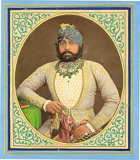 Albumen 1851 1890 Thin paper support Silver image Egg white binder Image fading Binder will crack Portrait of Jaswant Singh II of