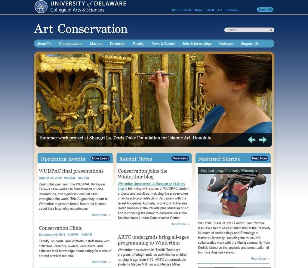 Art Conservation Department Undergraduate Master