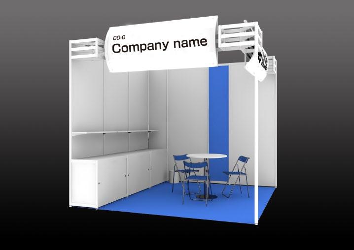 Standard booth - Rental stand With extra furniture and colorings, you can make your booth more attractive.