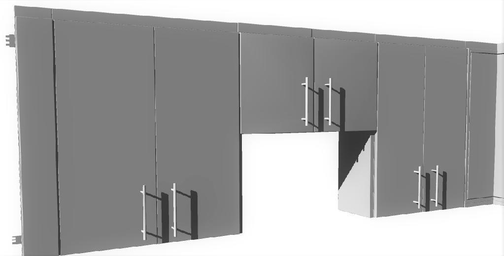 7.WALL CABINETS SECURING CABINETS Place the remaining cabinets along pre-installed Support Rails, remember