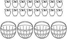 28. Jose has 16 apples and 4 baskets. He wants to put the same number of apples in each basket. Which number sentence shows how many apples Jose will put in each basket? a. 16 + 4 = 2 c. 16-4 = 12 b.