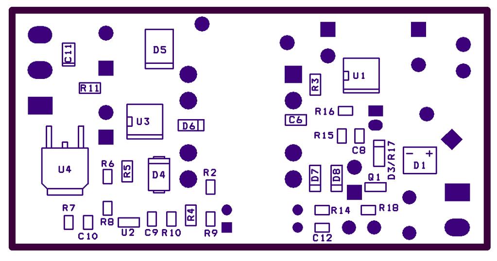.5 PCB Layout The PCB is designed as a single sided board made of FR-4 material with 35µm copper plating with solder and silk screen mask.