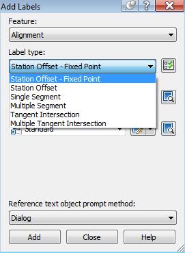 Annotate ribbon tab > Add Labels > Alignment > Add Alignment Labels This command may add