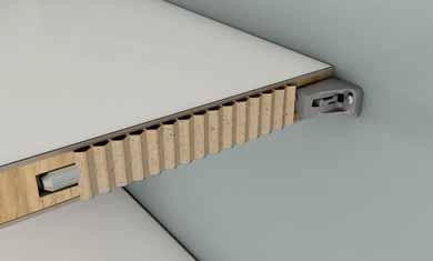 WOOD AND TRIADE XXL TRIADE XXL TRIADE XXL is the concealed mounting bracket for honeycomb shelves minimum 40mm thick. It has been conceived to simplify the shelf installation.
