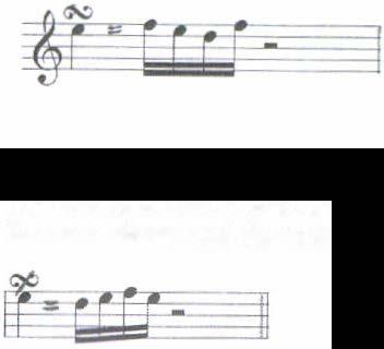 ...... The Turn: The Turn turns around the main note that is 4 notes are involved, the note above, the note itself, the note below and the note itself as seen in the example below.