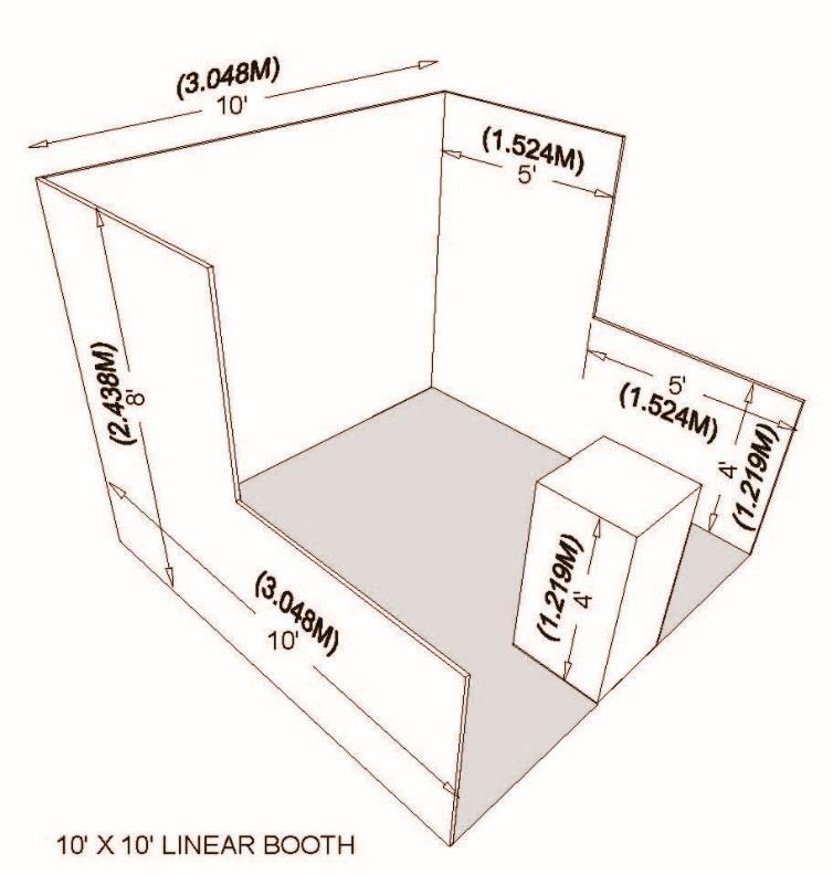 Linear Booth The intent of these regulations is to allow for the best use of booth space without interfering with or obstructing neighboring exhibitors.