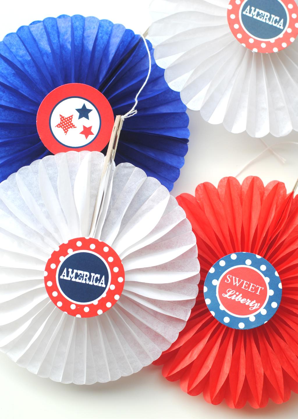 Tissue Paper Fans Paper fans are such a pretty decoration on their own. These mini tissue paper fans can be purchased at your local party store.