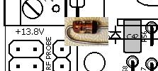 In the case of D1, D2 and D5, the PCB silkscreen printing shows a white stripe at the end of the diode body which must match the black stripe on