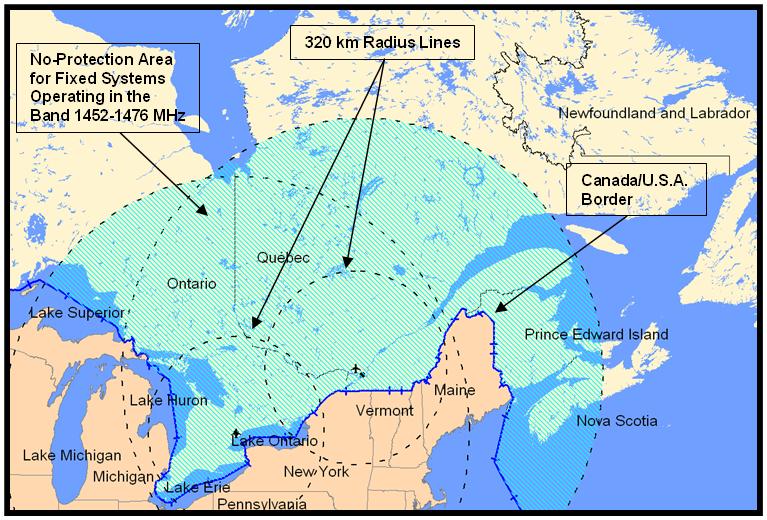 the AMT service in areas of Canada that are within a 320 km radius of both the Downsview and Mirabel airports, as shown in Figure 2.