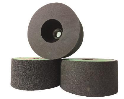 This type of grinding wheel can be used wet to control dust.