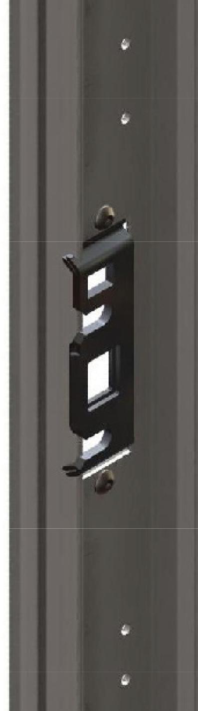 There are four hinges per door. Screw length must be long enough to penetrate sidewall framing. Note: Figure 5 is the catch of the door, Figure 6 shows the hinges.