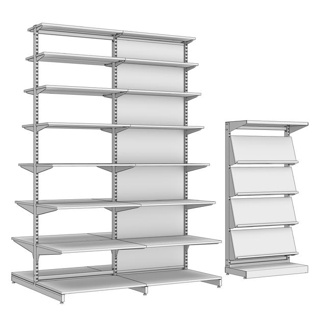 mm Wooden shelf on bracket, 370 mm Wooden shelf on bracket, 470 mm Wooden shelf on bracket, 570 mm Base shelf fitting makes it possible to screw a shelf directly onto the base Melamine panel Base