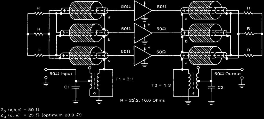 5 Ω 3 Input Output T1 = 3:1 C1 T2 = 1:3 C2 e = 22.2, 16.