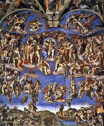 The Last Judgment is a fresco over on the altar wall of the Sistine Chapel.It is a depiction of the Second Coming of Christ and the final and eternal judgment by God of all humanity.