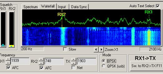 Reception of PSK Heavily overmodulated PSK31 signal ~ 1 khz bandwidth (instead of 100 Hz) Transmitting a clean PSK signal of