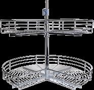 Independently rotating trays Chrome-plated stainless steel