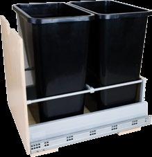 Assembled in the Wood & Metal Bottom Mount Trash Can Pullout Description Color Width Depth Height Ctn Qty CAN-MDBS Single 35qt Black 12-1/2 21-1/8 19-1/2