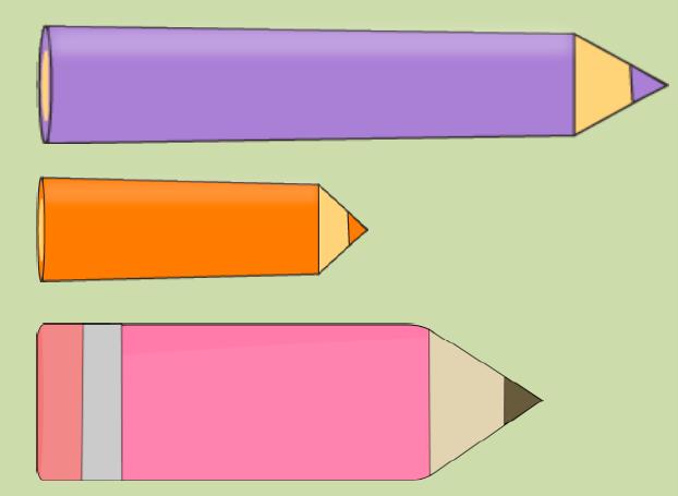Which pencil is longer than pencil three?