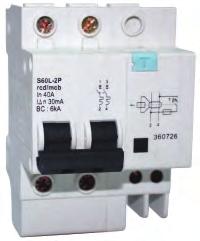 Residual current circuit breaker (rccb) 10/30/100/300/500mA 100/300 ma time delayed type width rat. sens. BS4293 in mod. (A) (ma) 240V of 9 mm 50 Hz Cat.