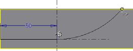 15). Sketch for the area that will be removed, right-click on a blank area in the graphics window and click Create Line on the marking menu and select on the left-vertical line about a quarter of the