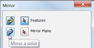 7). 10) Next you mirror the body to create the other half of the car. Start the Mirror command on the 3D Model tab > Pattern panel. In the Mirror dialog box, select the Mirror a solid option. b).