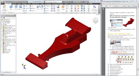Screen setup Another option to go through this tutorial is to open the Introduction to Autodesk_Inventor_F1_in_ Schools_Screen_Version.