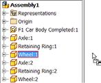 Move the cursor over Wheel:1 or Wheel:2 (the number designates the number of occurrences) and