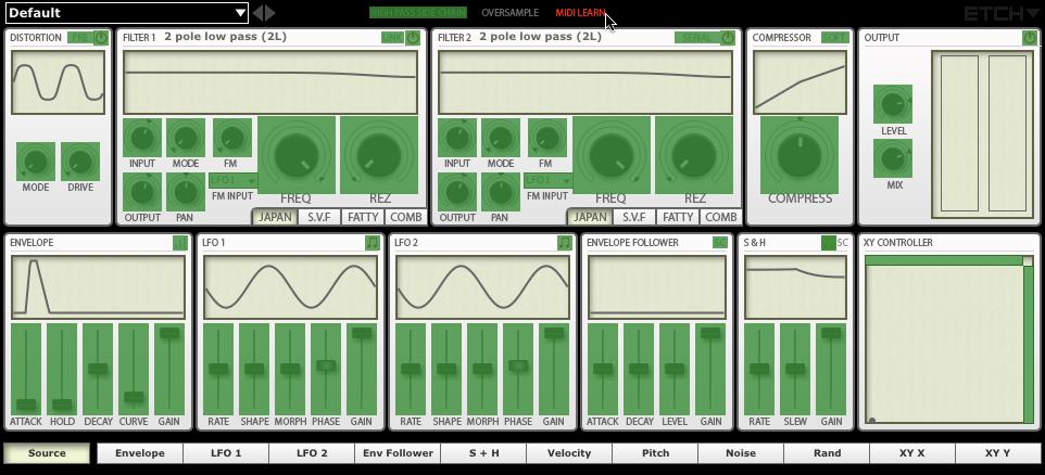 MIDI Learn mode 5 25 MIDI Learn mode Etch's MIDI Learn mode allows you to map MIDI C C s (continuous controllers) to Etch parameters, and to parameter modulation depths from TransMod sources.