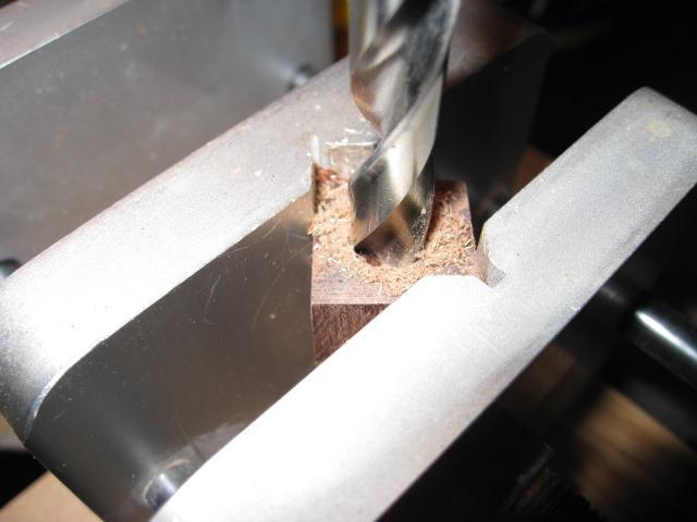 I use a drill vise and clamp the vise down securely on the drill press. When drilling for the tubes, take it VERY VERY slow.