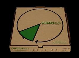 PIZZA BOXES GreenBox eco-friendly pizza box made from 100% recycled material.