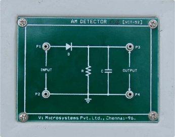 52. DIODE DETECTOR [VCT-52] Simplest AM demodulator is the diode envelope detector in which a diode is in series with a parallel RC load.