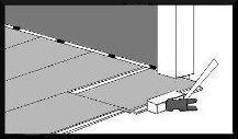 Diagram C-1 Diagram C-2 Under door frames: When cutting boards that will go under the door frame, you need to be sure to leave the height of the flooring plus height of pad under the door frame.