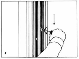& pull downward until at proper height and turn screwdriver slowly until locked in place. (fig. 4).