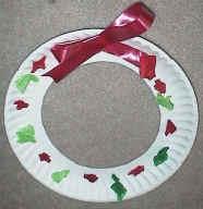 WEE EXPLORERS (18months-3 years): Paper Plate Wreath A paper plate Red and Green tissue paper 12 inch length of ribbon 1. Cut the tissue paper into 1 to 2 